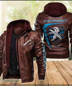 Peugeot 2D Leather Jacket For Men Custom Name Special Gift Ideas Product Photo 2