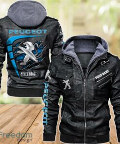 Peugeot 2D Leather Jacket For Men Custom Name Special Gift Ideas Product Photo 1