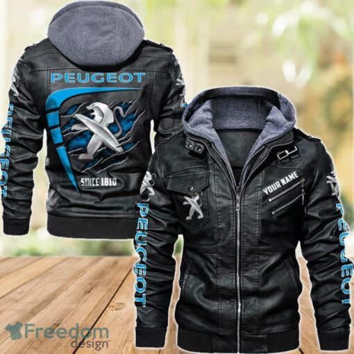 Peugeot 2D Leather Jacket For Men Custom Name Special Gift Ideas Product Photo 1