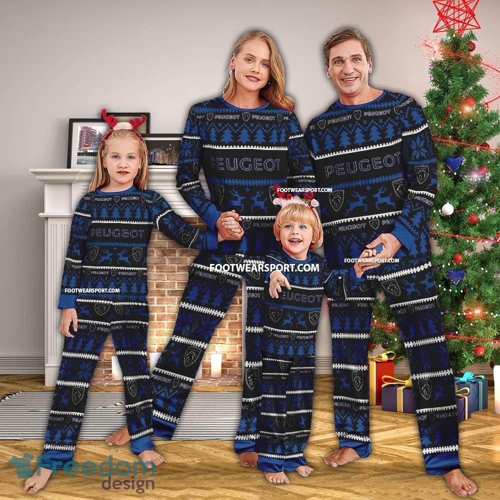 Peugeot Car Racing Pajamas Set Ugly Christmas Men Women Children - Peugeot Car Racing Pajamas Set Ugly Christmas Men Women Children