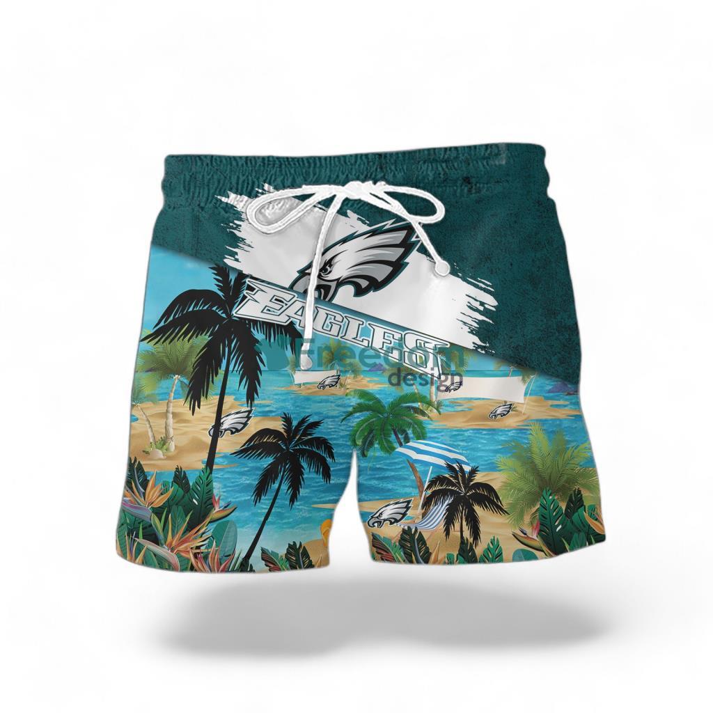 Philadelphia Eagles Logo Combo Hawaiian Shirt And Short Trending Summer For Fans image Philadelphia Eagles Logo Combo Hawaiian Shirt And Short Trending Summer For Fans Product Photo 2