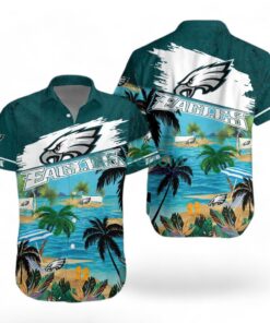 Philadelphia Eagles Logo Combo Hawaiian Shirt And Short Trending Summer For Fans