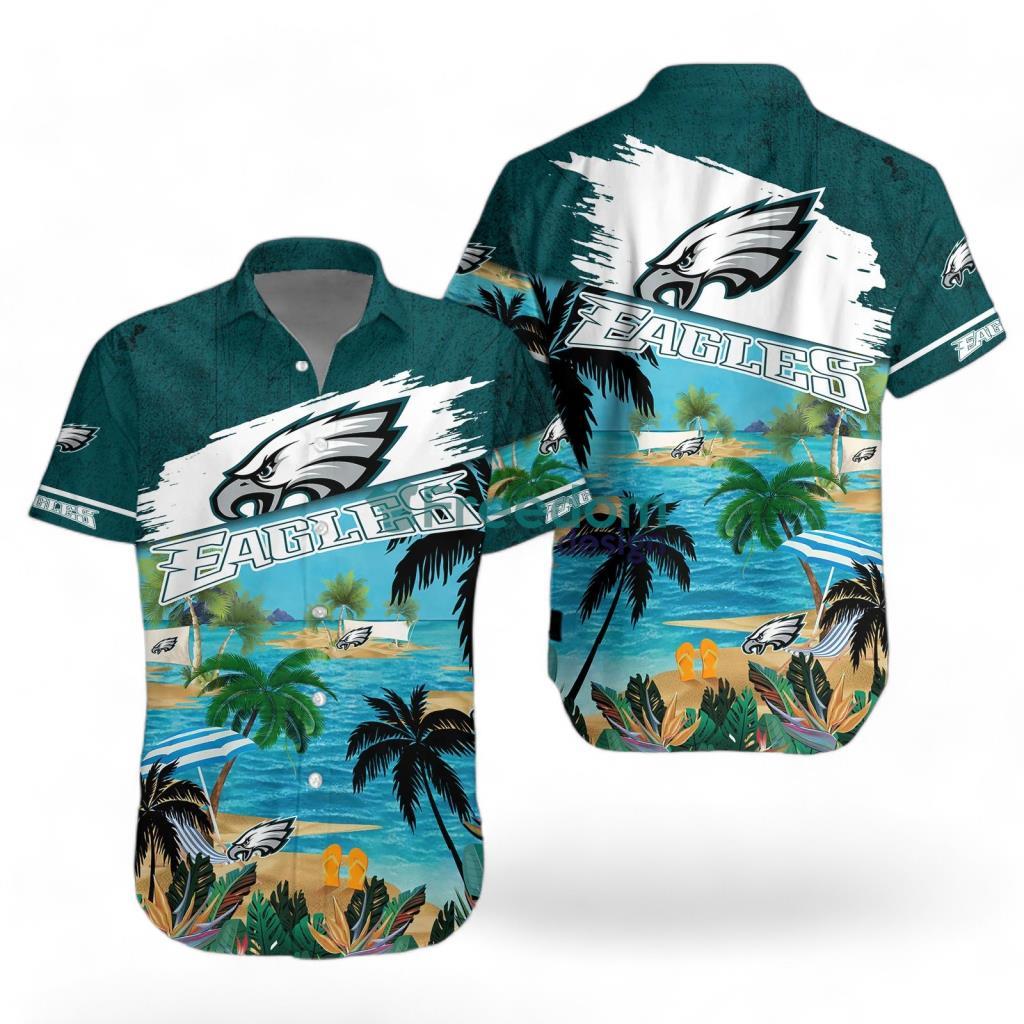 Philadelphia Eagles Logo Combo Hawaiian Shirt And Short Trending Summer For Fans image Philadelphia Eagles Logo Combo Hawaiian Shirt And Short Trending Summer For Fans Product Photo 1