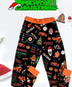 Philadelphia Flyers Ice Hockey NHL Philly Hart Grit Happy Flyers Holidays Christmas Fleece Pajamas Set Full Print Christmas For Women - 070824-111949