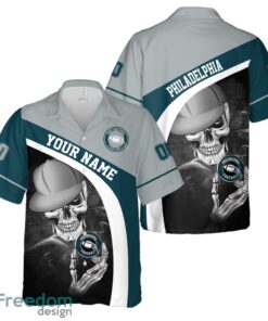 Philadelphia Hawaiian Shirt And Beach Shorts personalized name and number Skull Printed Halloween Gift Product Photo 2