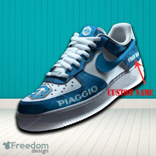 Piaggio Air Force 1 Sneaker Blue Hot Trending For Fans AF1 Custom Name - Piaggio Air Force 1 Sneaker Blue Hot Trending For Fans AF1 Custom Name