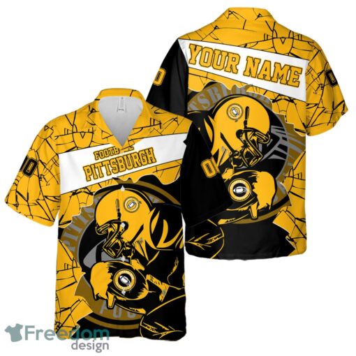 Pittsburgh Football Team Personalized Name Number Hawaiian Shirt And Shorts Team Gift Product Photo 1