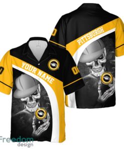 Pittsburgh Hawaiian Shirt And Beach Shorts personalized name and number Skull Printed Halloween Gift Product Photo 2