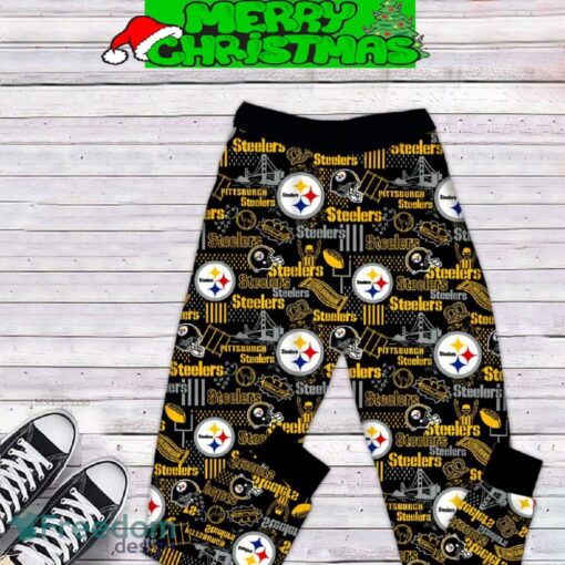 Pittsburgh Steelers Blitzburgh Ho Ho Ho NFL Team Christmas Holidays Fleece Pajamas Set Men Women For Fans - Pittsburgh Steelers Blitzburgh Ho Ho Ho NFL Team Christmas Holidays Fleece Pajamas Set-3