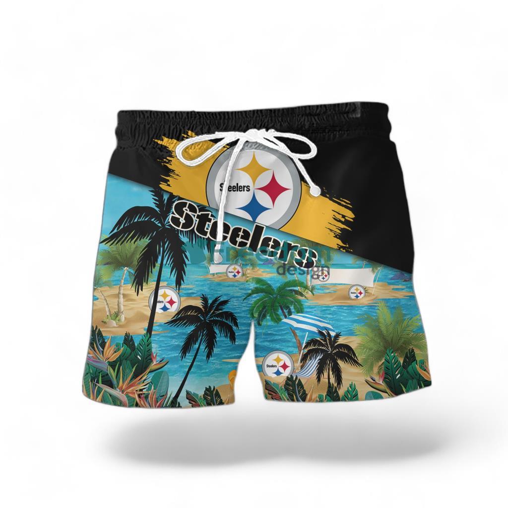 Pittsburgh Steelers Logo Combo Hawaiian Shirt And Short Trending Summer For Fans image Pittsburgh Steelers Logo Combo Hawaiian Shirt And Short Trending Summer For Fans Product Photo 2