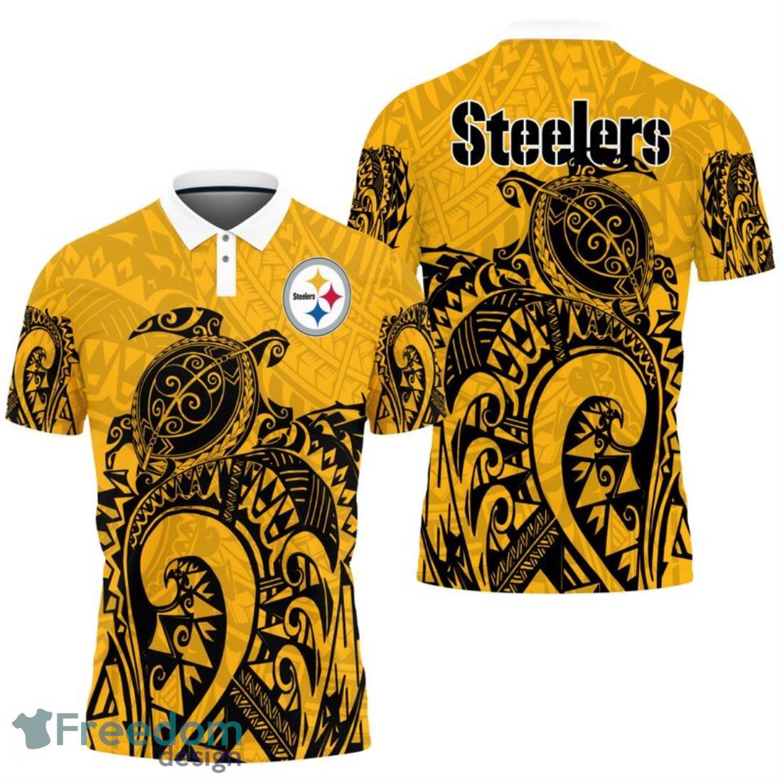Pittsburgh Steelers Turtle Polynesian Pattern Polo Shirt image Pittsburgh Steelers Turtle Polynesian Pattern Polo Shirt Product Photo 1