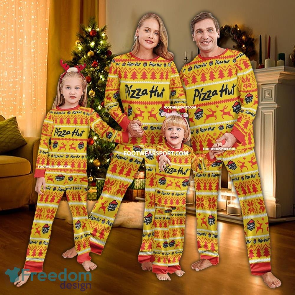 Pizza Hut Ugly Christmas Pajamas Set Gift Family - Pizza Hut Ugly Christmas Pajamas Set Gift Family