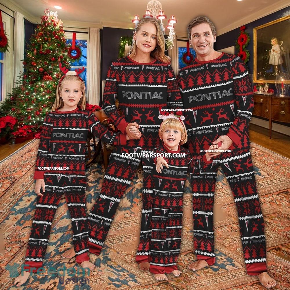 Pontiac Car Racing Logo Pattern Ugly Christmas Pajamas Set Gift Family - Pontiac Car Racing Logo Pattern Ugly Christmas Pajamas Set Gift Family