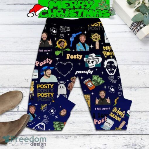 Post Malone A Collection Of Country Song Fleece Pajamas Set For Christmas - Post Malone A Collection Of Country Song Fleece Pajamas Set-3