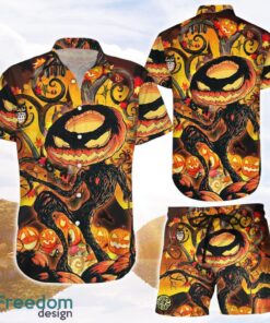 Pumpkin Hawaiian Shirts and Shorts Halloween Tree Pumpkin Hawaii Shirt Gifts For Horror Lovers