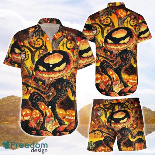 Pumpkin Hawaiian Shirts and Shorts Halloween Tree Pumpkin Hawaii Shirt Gifts For Horror Lovers Product Photo 1