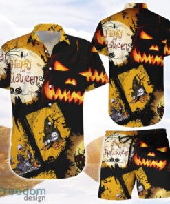 Pumpkin Shirts For Adults Pumpkin Happy Halloween 3D Printing Hawaiian Shirt Halloween Day Gift