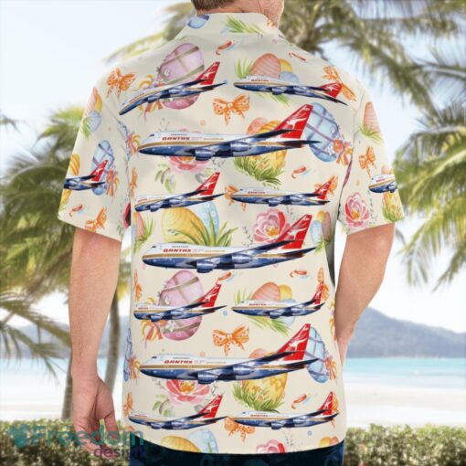 Qantas Boeing 747SP-38, Happy Easter Day Bunny Aloha Hawaiian Shirt Beach Gift Shirt Product Photo 2