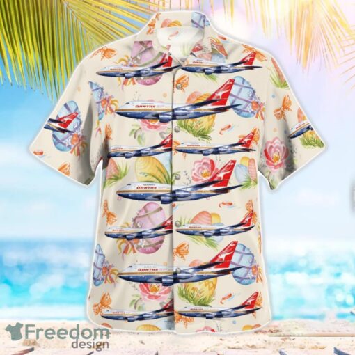 Qantas Boeing 747SP-38, Happy Easter Day Bunny Aloha Hawaiian Shirt Beach Gift Shirt Product Photo 3