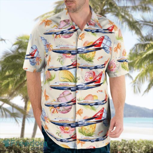 Qantas Boeing 747SP-38, Happy Easter Day Bunny Aloha Hawaiian Shirt Beach Gift Shirt Product Photo 4