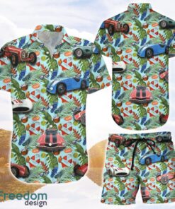 Racing Car Hawaiian Shirt and Shorts Racing Car Vintage Tropical Hawaii Shirt Summer Gifts For Men