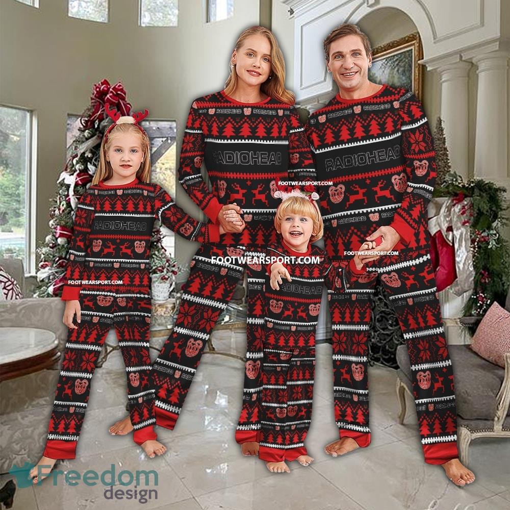 Radiohead Band Logo Pattern Ugly Christmas Pajamas Set Family - Radiohead Band Logo Pattern Ugly Christmas Pajamas Set Family