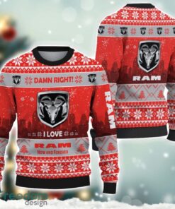 Ram truck Damn Right I Lover Ram truck Now And Forever 3D Ugly Christmas Sweater Christmas Gift Product Photo 1