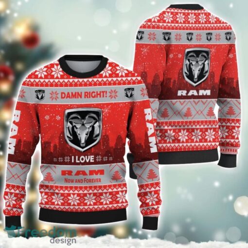 Ram truck Damn Right I Lover Ram truck Now And Forever 3D Ugly Christmas Sweater Christmas Gift Product Photo 1