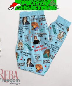 Reba McEntire Red Lips Like A Flame Fleece Pajamas Set Christmas For Family - Reba McEntire Red Lips Like A Flame Fleece Pajamas Set-3