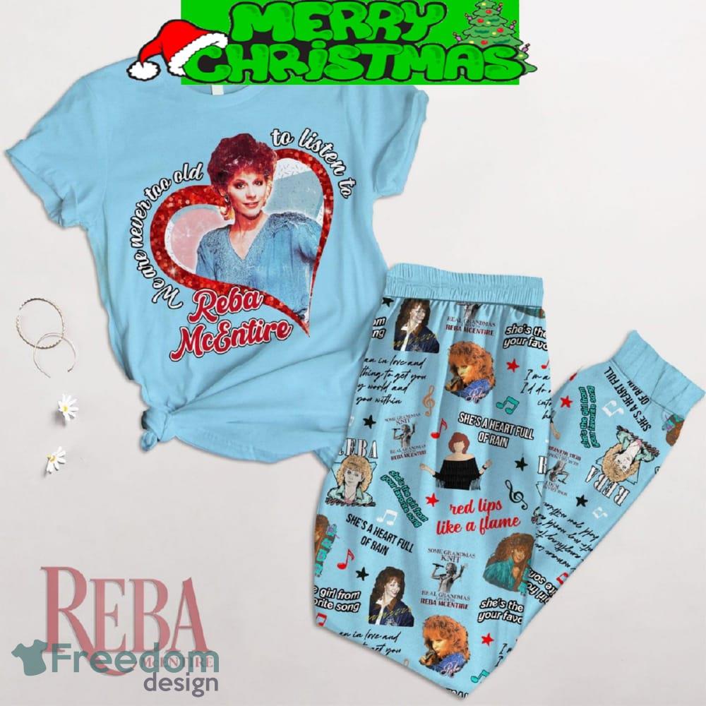 Reba McEntire Red Lips Like A Flame Fleece Pajamas Set Christmas For Family - Reba McEntire Red Lips Like A Flame Fleece Pajamas Set-1