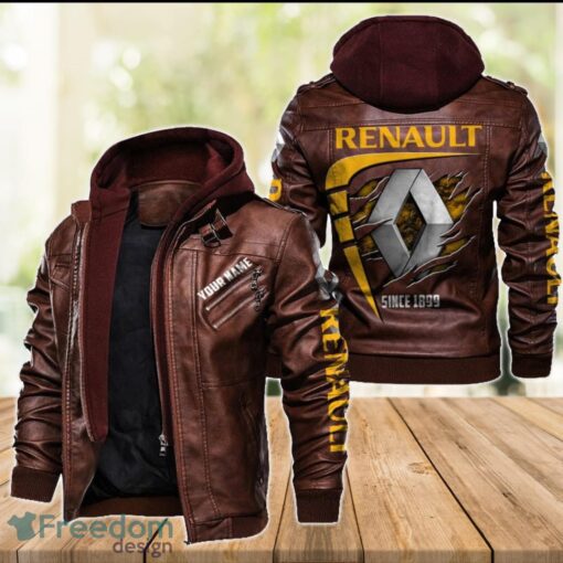 Renault 2D Leather Jacket For Men Custom Name Special Gift Ideas Product Photo 2