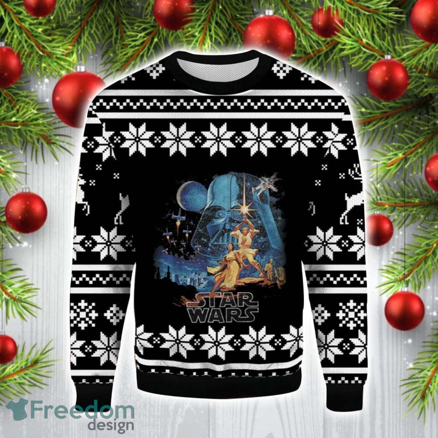 Retro 90s Star Wars A New Hope 3D Ugly Christmas Sweater Christmas Gift Ideas image Retro 90s Star Wars A New Hope 3D Ugly Christmas Sweater Christmas Gift Ideas Product Photo 1