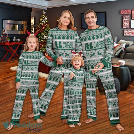 R+L Carriers Logo Pattern Ugly Christmas Pajamas Set Gift For Family - R+L Carriers Logo Pattern Ugly Christmas Pajamas Set Gift For Family