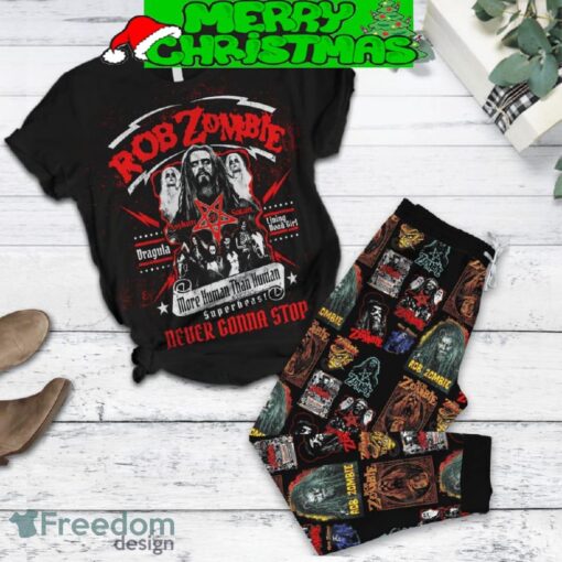 Rob Zombie More Human Than Human Never Gonna Stop Fleece Pajamas Set All Over Print Christmas Gift - Rob Zombie More Human Than Human Never Gonna Stop Fleece Pajamas Set-1