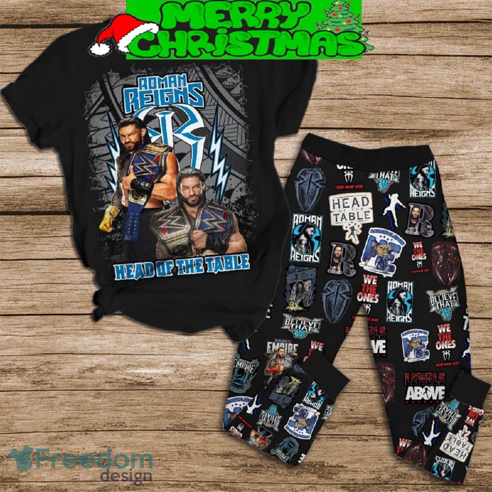 Roman Reigns Head Of The Table We The Ones Fleece Pajamas Set Gift Family - Roman Reigns Head Of The Table We The Ones Fleece Pajamas Set-1