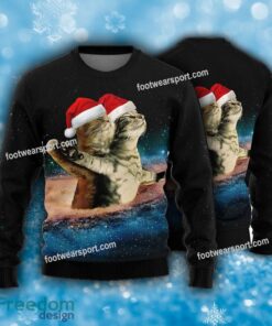 Romantic Cat Galaxy Funny For Adults Ugly Christmas 3D Sweater
