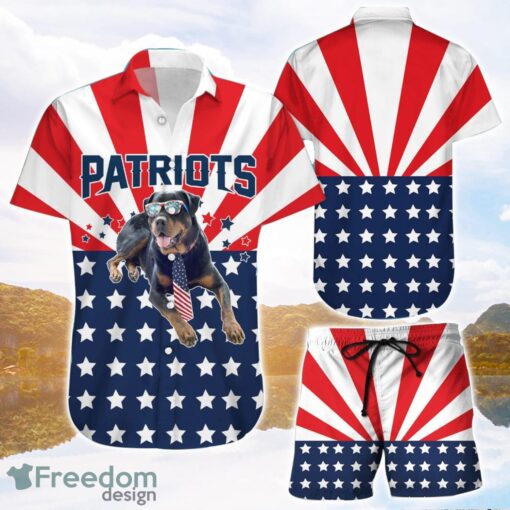 Rottweiler USA Flag Happy Patriot Day 3D Printing Hawaiian Shirt Product Photo 1