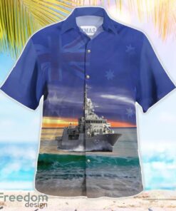 Royal Australian Navy RAN HMAS Anzac (FFH 150) Anzac-class frigate Aloha Hawaiian Shirt Beach Gift Shirt Product Photo 3