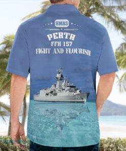 Royal Australian Navy RAN HMAS Perth (FFH 157) Anzac-class frigate Aloha Hawaiian Shirt Beach Gift Shirt Product Photo 2