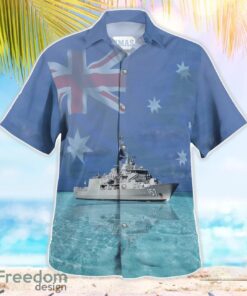 Royal Australian Navy RAN HMAS Perth (FFH 157) Anzac-class frigate Aloha Hawaiian Shirt Beach Gift Shirt Product Photo 3