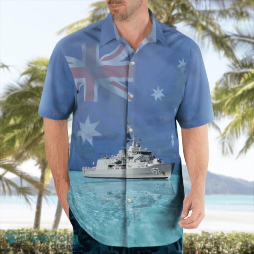 Royal Australian Navy RAN HMAS Perth (FFH 157) Anzac-class frigate Aloha Hawaiian Shirt Beach Gift Shirt Product Photo 4