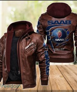 Saab 2D Leather Jacket For Men Custom Name Special Gift Ideas Product Photo 2