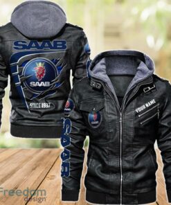 Saab 2D Leather Jacket For Men Custom Name Special Gift Ideas