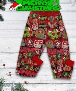 San Francisco 49ers Grinch They Hate Us Christmas Fleece Pajamas Set Full Print Christmas For Women - San Francisco 49ers Grinch They Hate Us Christmas Fleece Pajamas Set-2