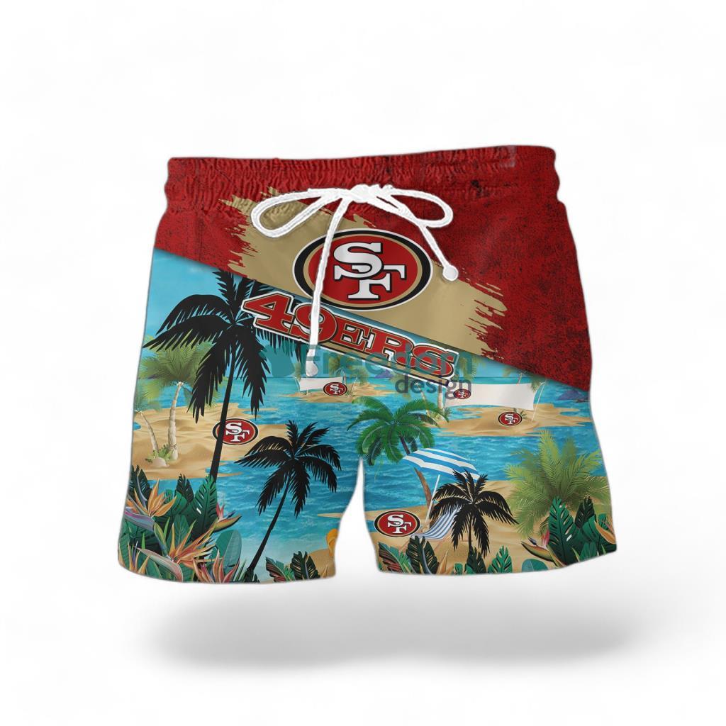 San Francisco 49ers Logo Combo Hawaiian Shirt And Short Trending Summer For Fans image San Francisco 49ers Logo Combo Hawaiian Shirt And Short Trending Summer For Fans Product Photo 2