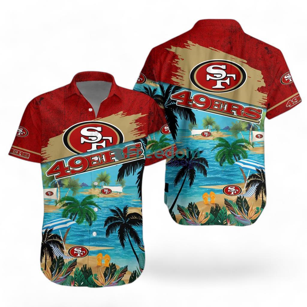 San Francisco 49ers Logo Combo Hawaiian Shirt And Short Trending Summer For Fans image San Francisco 49ers Logo Combo Hawaiian Shirt And Short Trending Summer For Fans Product Photo 1