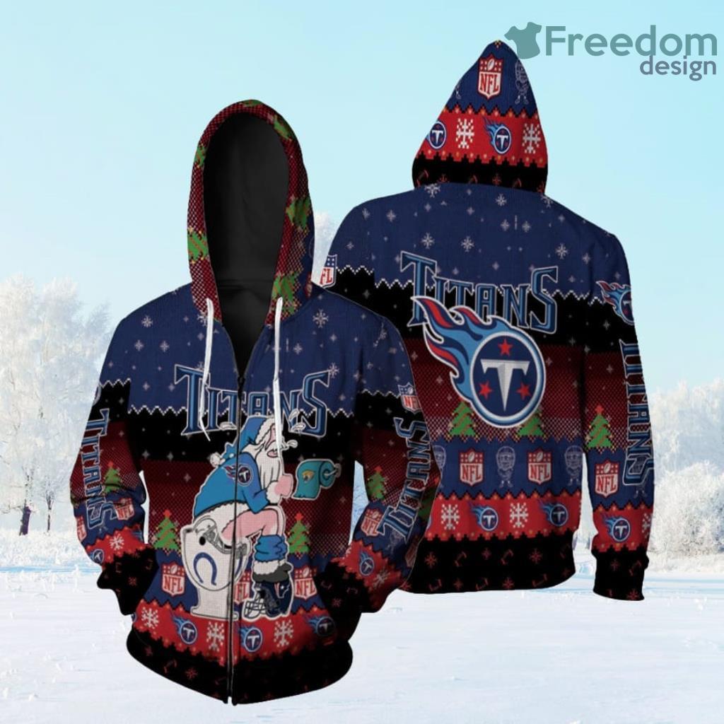 Santa Claus Tennessee Titans Sitting On Jaguars Titans Colts Toilet Christmas Gift For Titans Fans Zip Hoodie 3D All Over Print image Santa Claus Tennessee Titans Sitting On Jaguars Titans Colts Toilet Christmas Gift For Titans Fans Zip Hoodie 3D All Over Print Product Photo 1