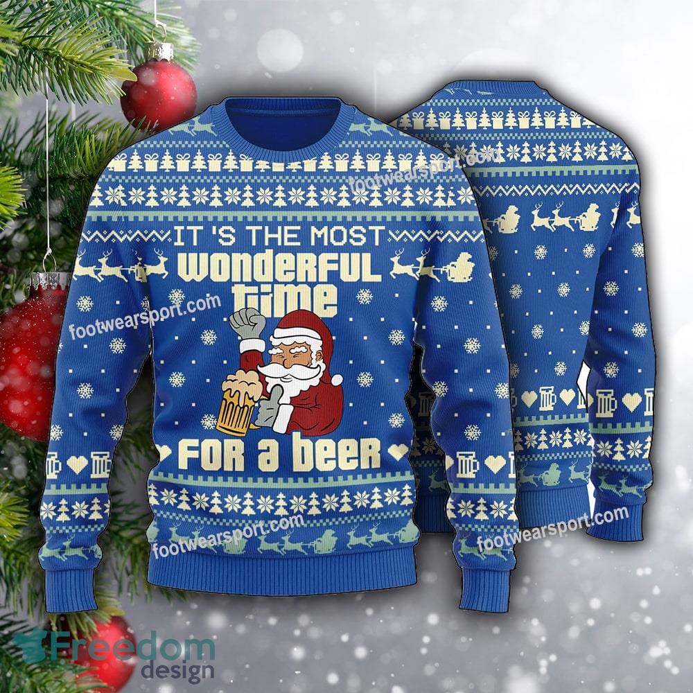 Santa Drinking Beer For Ladies Ugly Christmas 3D Sweater image Santa Drinking Beer For Ladies Ugly Christmas 3D Sweater - Santa Drinking Beer For Ladies Ugly Christmas 3D Sweater