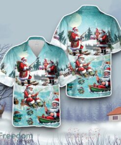 Santa Fishing Funny Santa Hawaiian Shirt Gift For Christmas