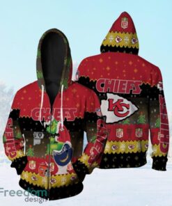 Santa Grinch Kansas City Chiefs Sitting On Broncos Raiders Chargers Toilet Christmas Gift For Chiefs Fans Zip Hoodie 3D All Over Print